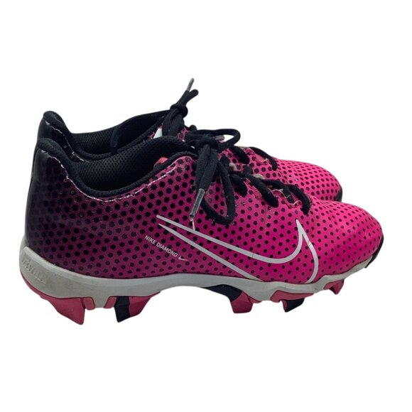 Nike Diamond Youth Softball Cleats Pink Black Performance Athletic Shoes Sz 2.5 - Picture 1 of 7